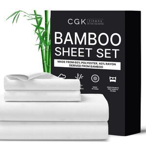 CGK rayon from bamboo WHITE sheet set FULL NIB Cooling Soft smooth